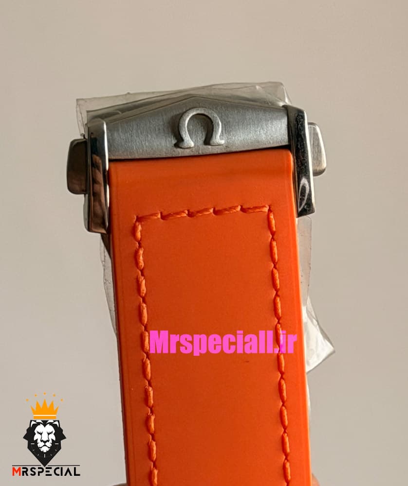 ساعت امگا مردانه سیمستر اتوماتیک رابر نارنجی صفحه مشکی OMEGA SEAMASTER Planet Ocean 016625 — تصویر ۷