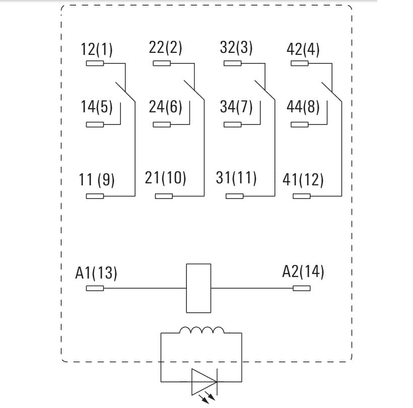 رله شیشه ای وایدمولر DRM 12VDC 4CO (DRM570012LT) — تصویر ۱۱