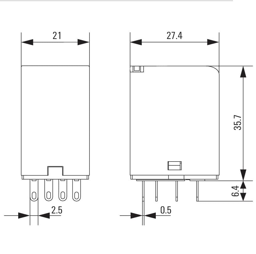 رله شیشه ای وایدمولر DRM 12VDC 4CO (DRM570012LT) — تصویر ۱۰