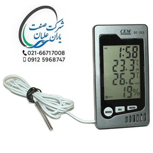 رطوبت سنج / دماسنج سیم دار دیواری و رومیزی مدل DT-323 — تصویر ۲