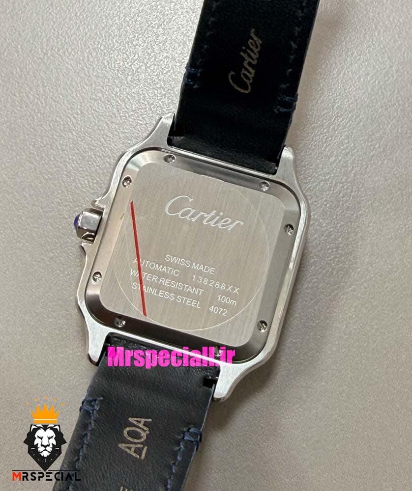 ساعت کارتیه مردانه دسانتوس اتوماتیک چرم ابی صفحه ابی 021575 Cartier Santos de — تصویر ۶