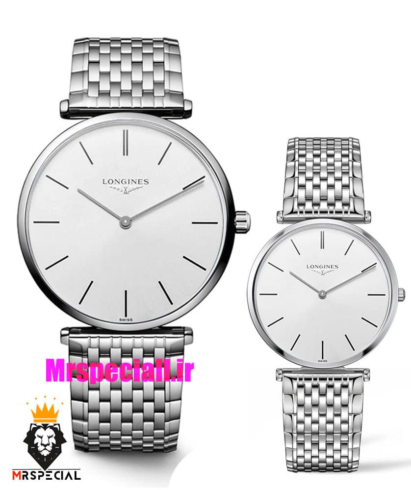 ساعت ست مردانه و زنانه لونژین استیل صفحه سفید LONGINES 021514