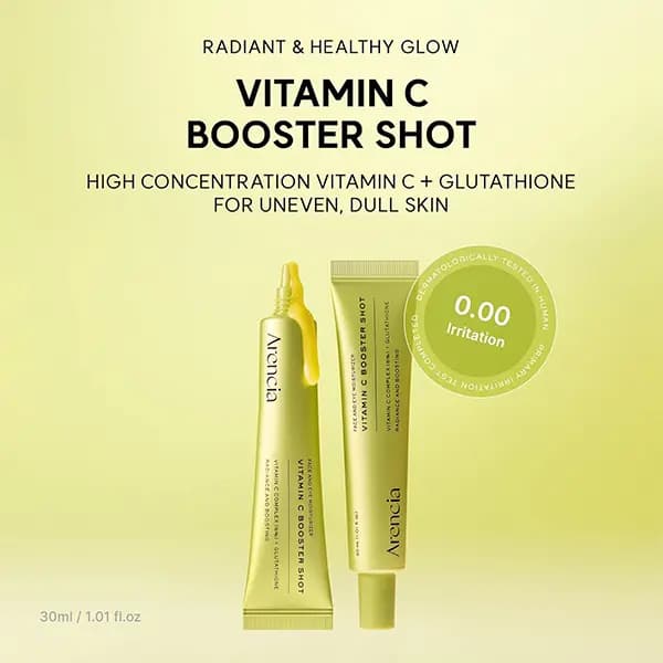 سرم ویتامین سی صورت و دور چشم بوستر شات آرنسیا Arencia Booster Shot Brightening Firming Care 30Ml — تصویر ۴
