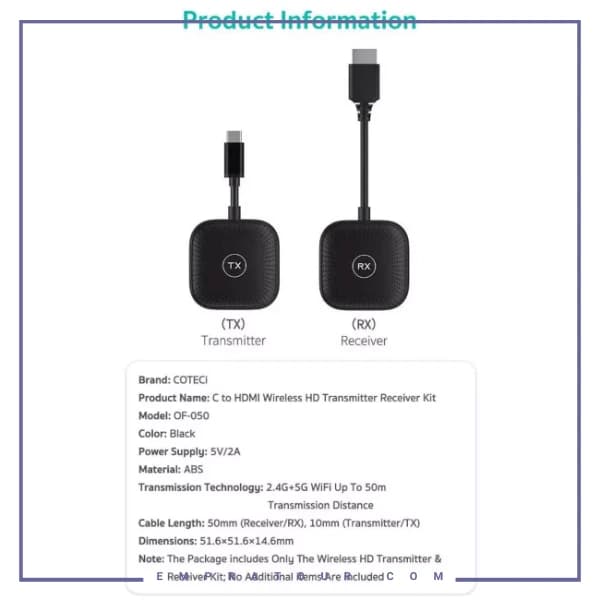 کیت فرستنده و گیرنده تصویر بی سیم HDMI کوتسی OF-050 — تصویر ۸
