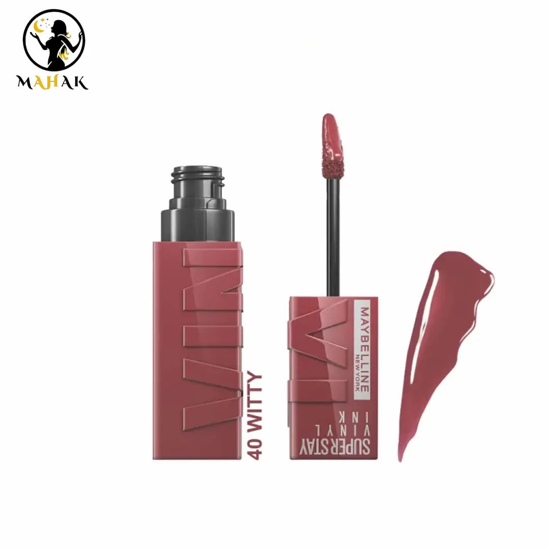 رژ لب مایع براق میبلین سوپر استی مدل VINYL INK شماره 40 رنگ WITTY — تصویر ۶