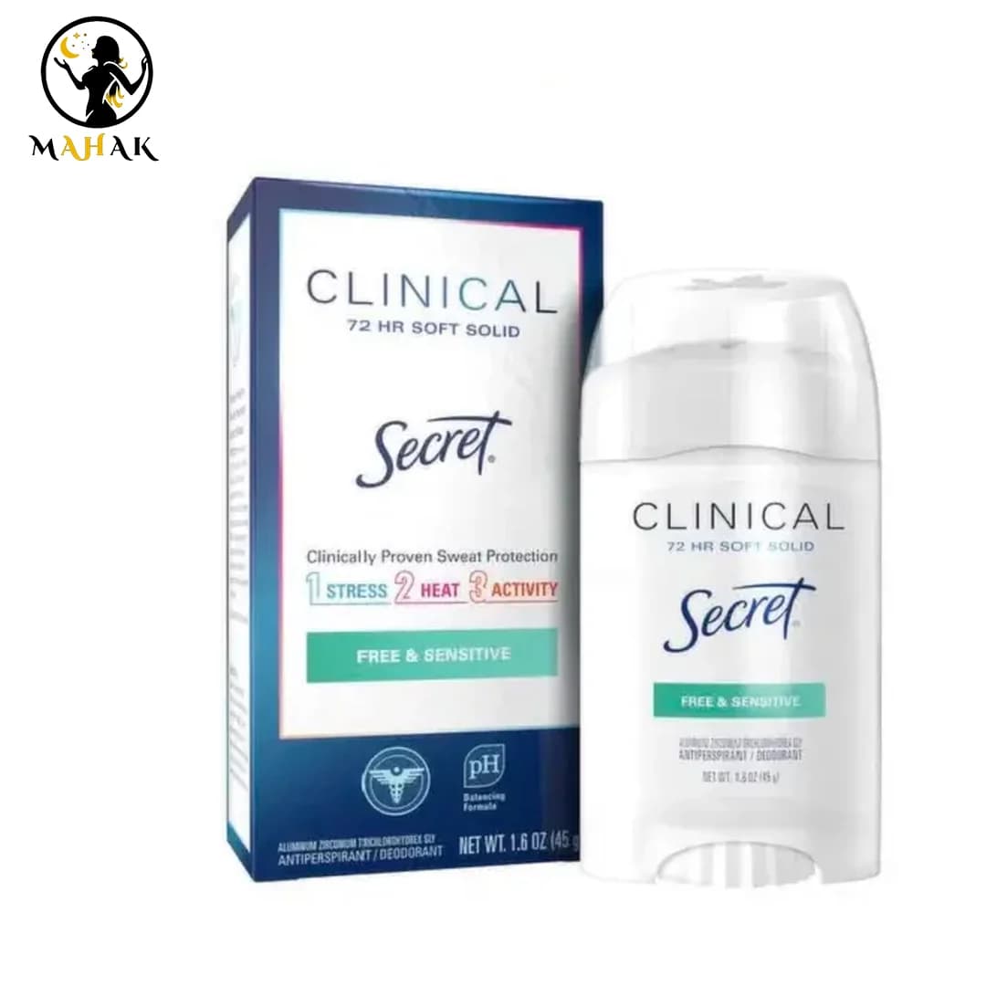 مام کرمی ضد تعریق سکرت کلینیکال مدل Free & Sensitive حجم 45 گرم — تصویر ۳