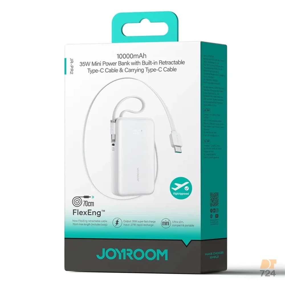 پاوربانک 35وات 10000 با کابل متصل جویروم JR-PR2 — تصویر ۱۰
