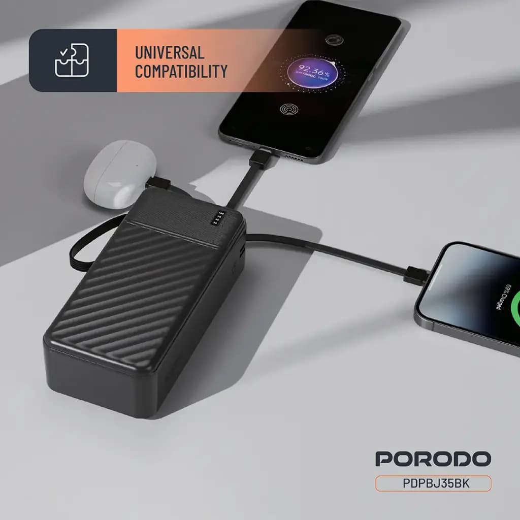 پاوربانک 30000 با کابل متصل پرودو PDPBJ35BK — تصویر ۱۲
