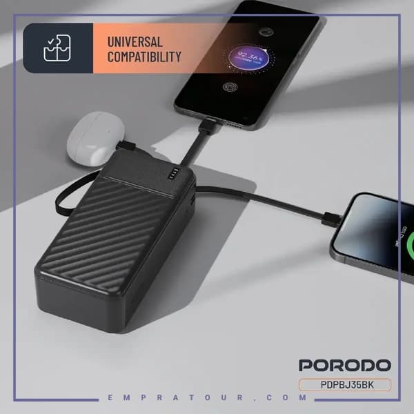 پاوربانک 30000 با کابل متصل پرودو PDPBJ35BK — تصویر ۹