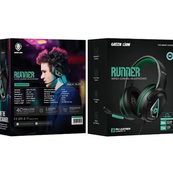 هدفون سیمی گیمینگ گرین لاین GNRNRGHP62BK — تصویر ۱۲