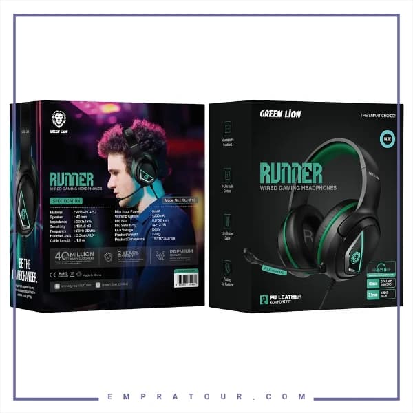 هدفون سیمی گیمینگ گرین لاین GNRNRGHP62BK — تصویر ۴