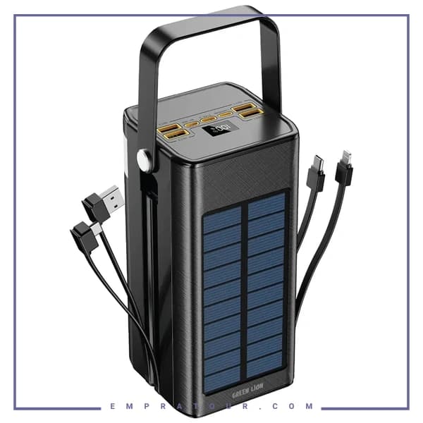 پاوربانک خورشیدی 100000 با کابل متصل گرین لاین GNSOLXPB100BK — تصویر ۲