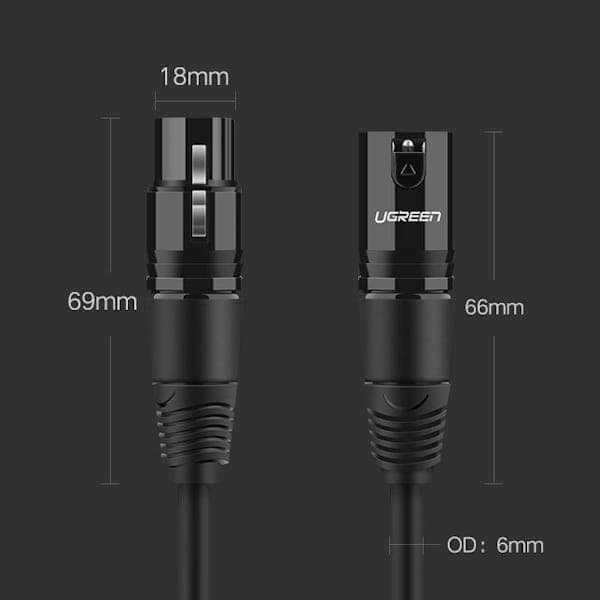 کابل افزایش طول میکروفون XLR Male به XLR Female یوگرین مدل AV130