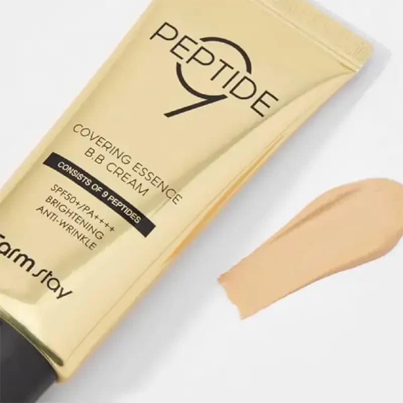 بی بی کرم 9 پپتید فارم استی FarmStay Peptide 9 Covering Essence BB Cream — تصویر ۷