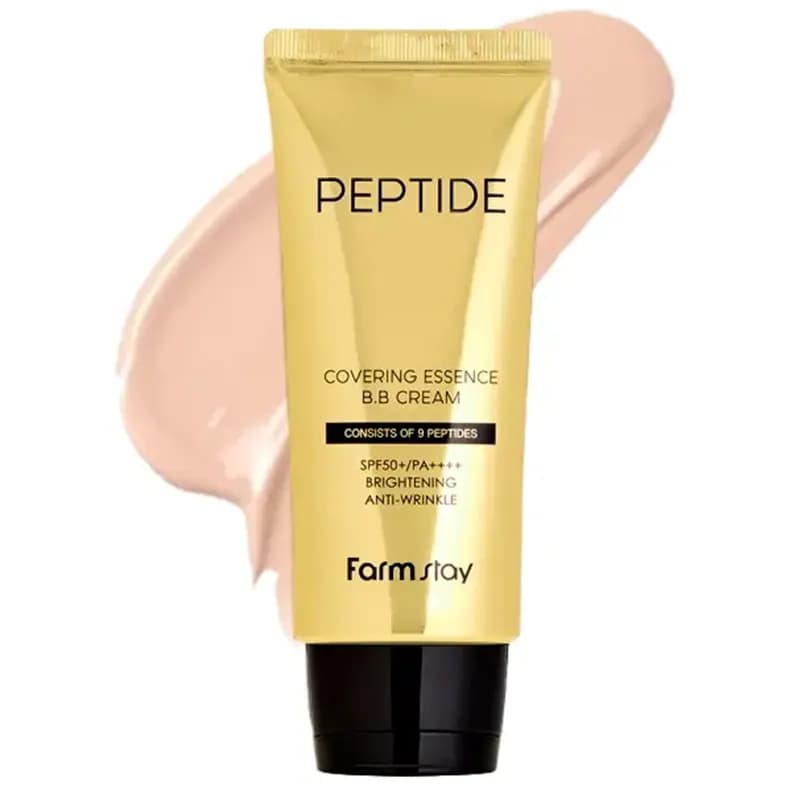 بی بی کرم 9 پپتید فارم استی FarmStay Peptide 9 Covering Essence BB Cream — تصویر ۶