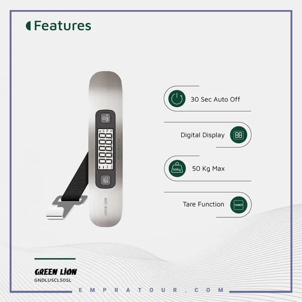 ترازوی دیجیتال چمدان گرین لاین GNDLUSCL50SL — تصویر ۳
