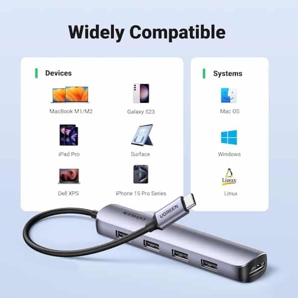 هاب 5 پورت USB-C یوگرین مدل CM417 کد 20197 — تصویر ۱۱
