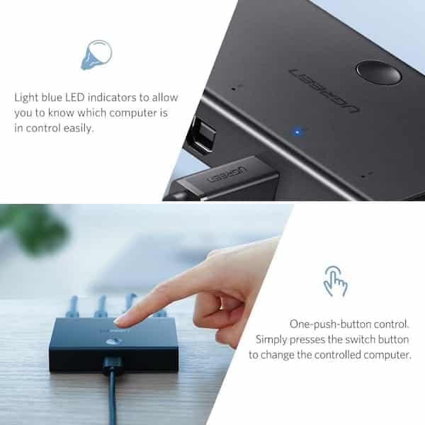سوئیچ 4 پورت و 2 پورت USB 2.0 یوگرین مدل US158 — تصویر ۹