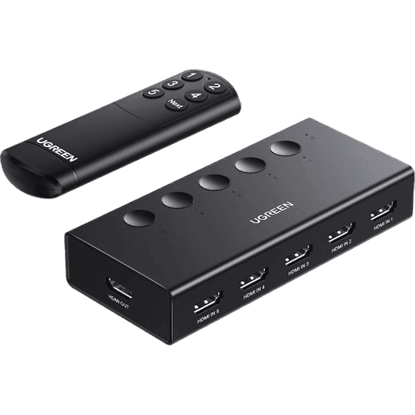 سوئیچ 6 پورت HDMI 2.0 یوگرین دارای ریموت کنترل مدل CM568 کد 90512