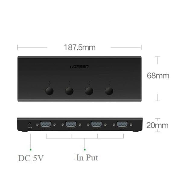 سوئیچ 5 پورت KVM یوگرین مدل CM153 کد 50279 — تصویر ۶
