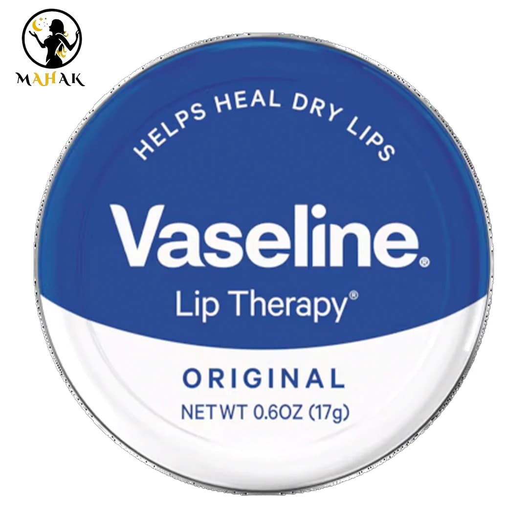 بالم لب آبی کاسه ای فلزی وازلین vaseline مدل اورجینال original