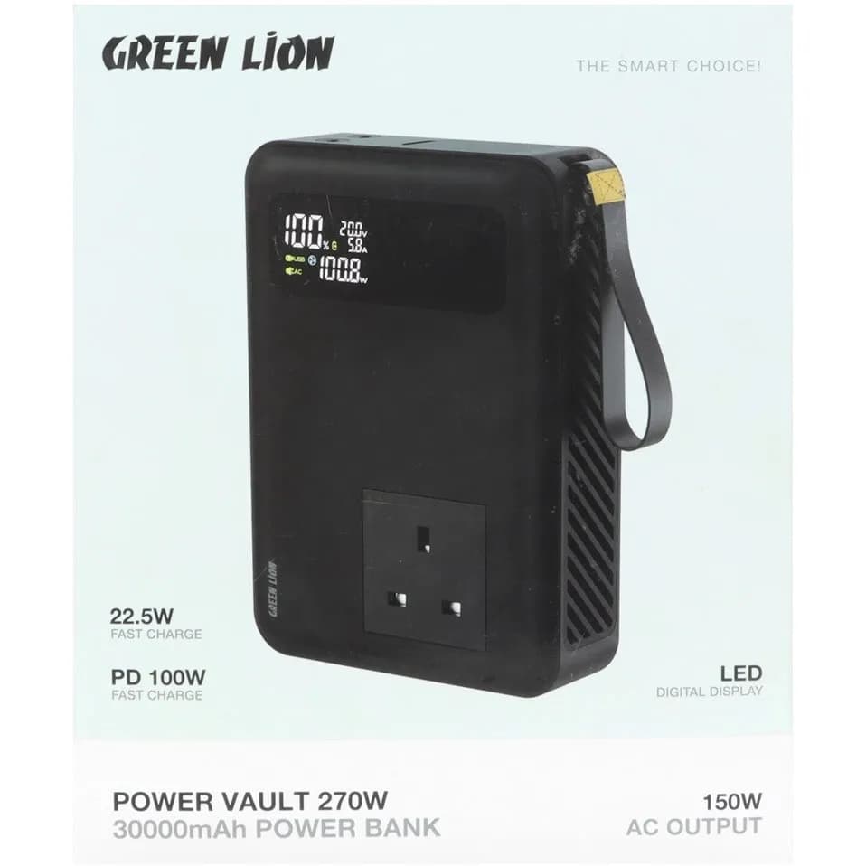 پاوربانک گرین مدل GNPVU270W30 ظرفیت ۳۰۰۰۰ میلی آمپر ۲۷۰ وات — تصویر ۵