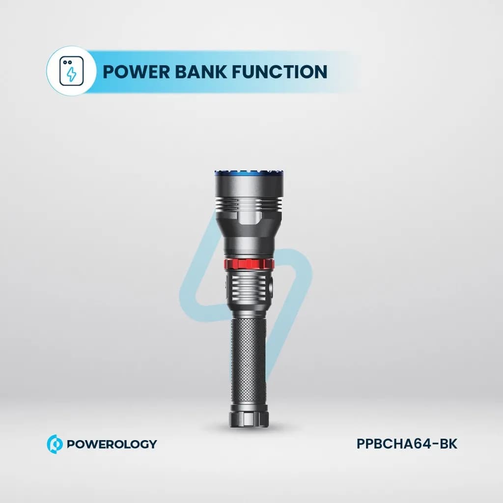 چراغ قوه پاوربانک ضدآب POWERLOGY 4000mAh Waterproof — تصویر ۴