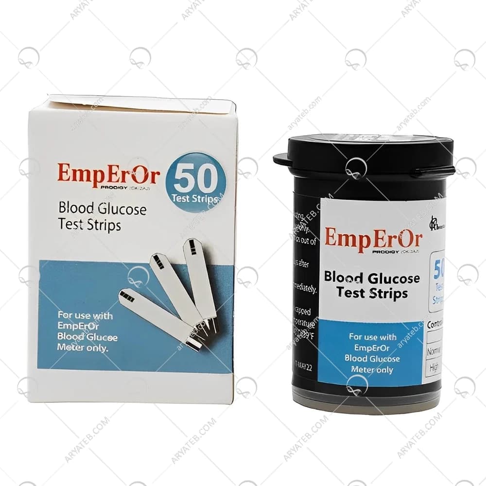 نوار تست قند خون امپرور Emperor بسته 50 عددی | اندازه گیری سریع در 5 ثانیه