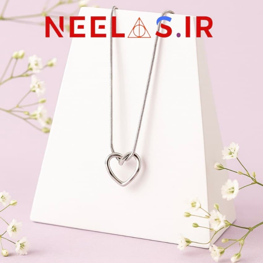 گردنبند استیل قلب پیچ