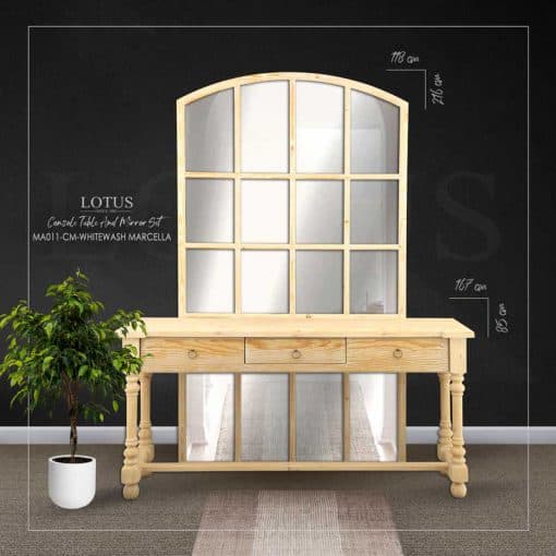 آینه و کنسول لوتوس مدل مارسلا- MARCELLA-MA011-CM-رنگ WhiteWash — تصویر ۶