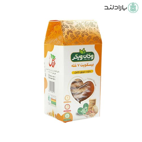 بیسکویت هفت غله وگان (حاوی سویق کامل) | 200 گرم