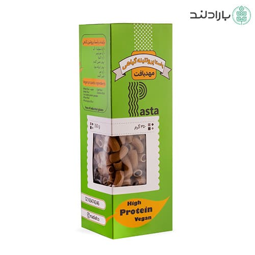 پاستا پروتئینه وگان مهدیافت – 350 گرمی (لوله ای ، پنه ، پیچی) — تصویر ۶