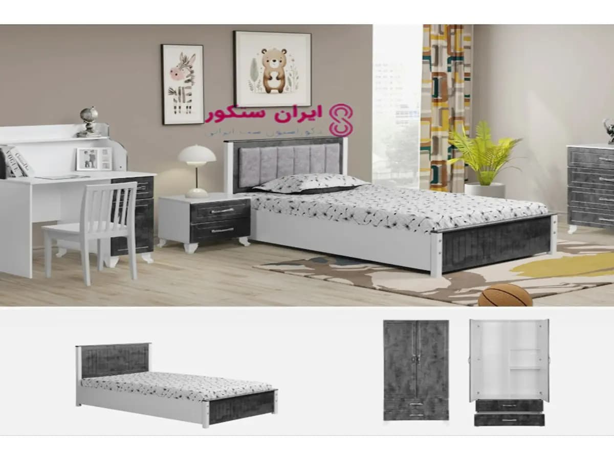 تخت خواب یک نفره لمسه دار مدل باران — تصویر ۴