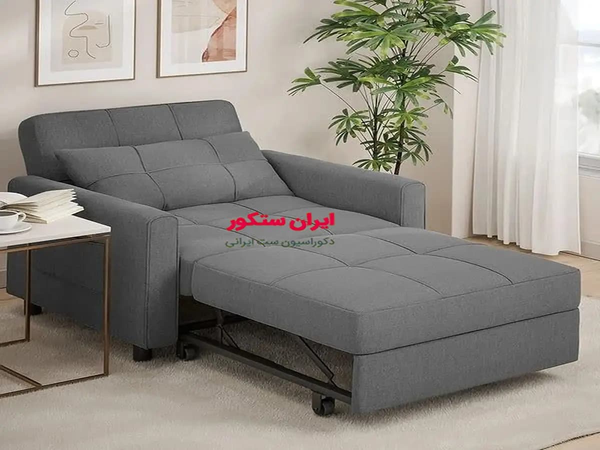 مبل تخت خواب شو یک نفره دسته دار جدید — تصویر ۹