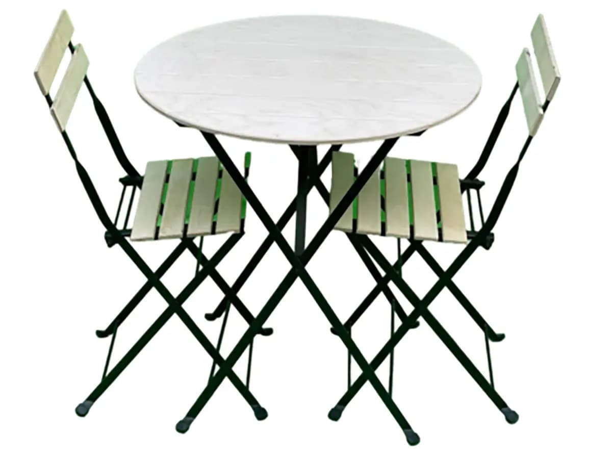میز و صندلی دونفره تاشو گرد