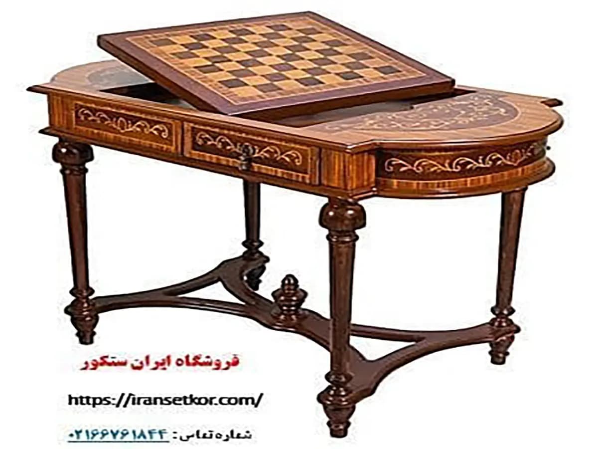 میز و صندلي شطرنج و تخته نرد معرق كاري شده {ارسال به سراسر کشور} — تصویر ۱۲