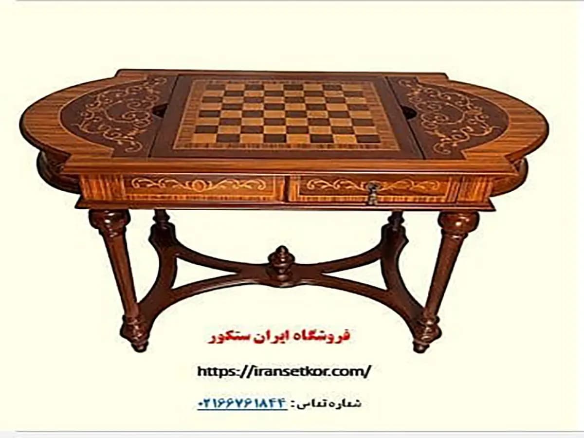 میز و صندلي شطرنج و تخته نرد معرق كاري شده {ارسال به سراسر کشور} — تصویر ۵