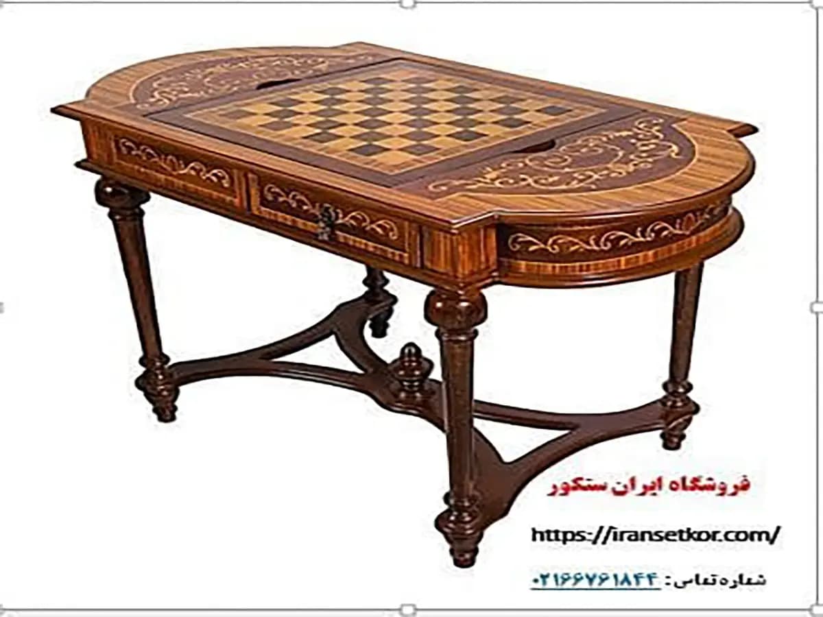 میز و صندلي شطرنج و تخته نرد معرق كاري شده {ارسال به سراسر کشور} — تصویر ۶