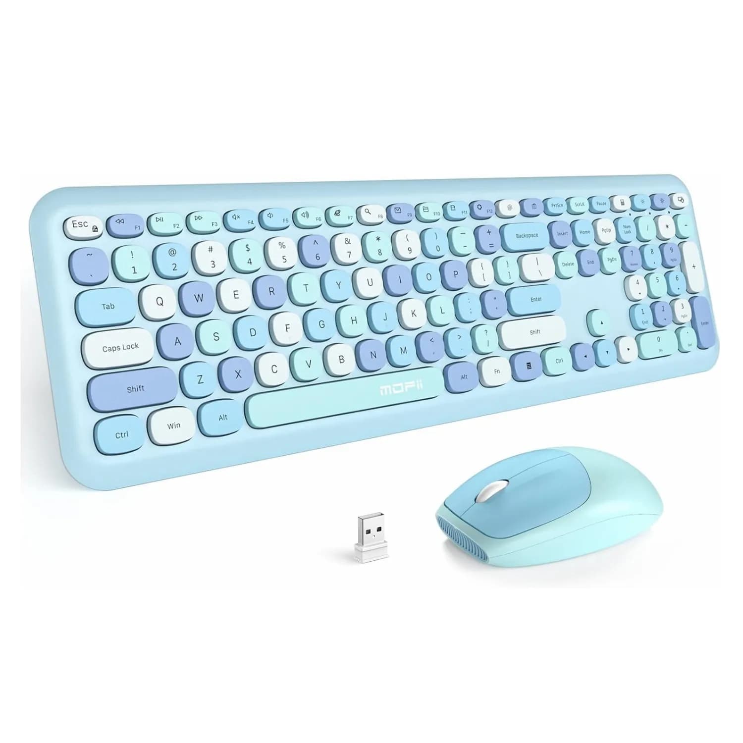 باندل کیبورد و ماوس بی‌سیم MOFii 666 Wireless Blue — تصویر ۵