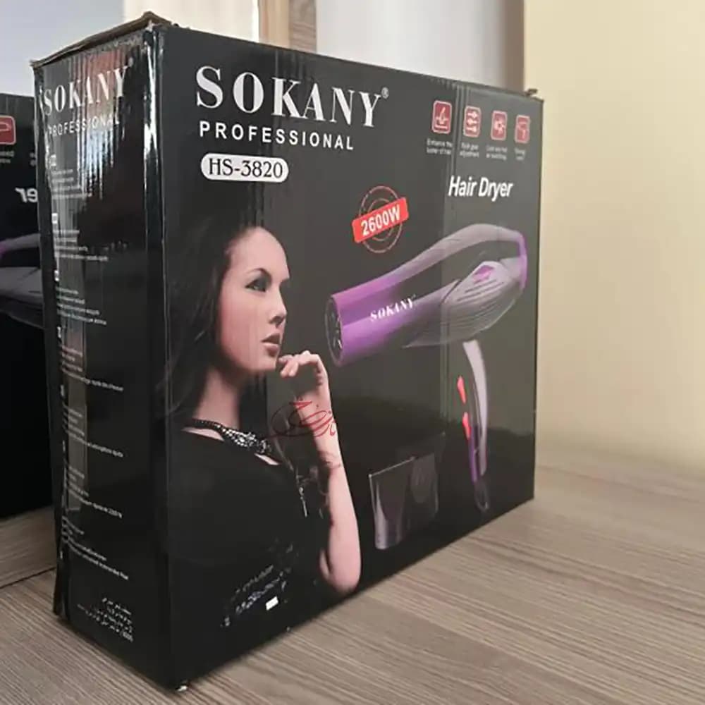 سشوار سوکانی SOKANY مدل HS-3820 رنگ بنفش — تصویر ۳
