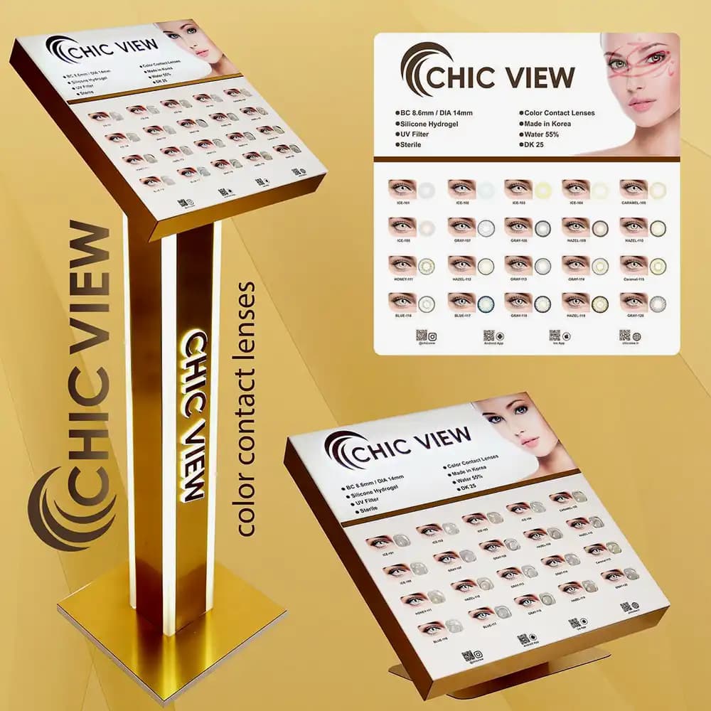 لنز رنگی چشمی چیک ویو CHIC VIEW مدل خاکستری AR-GRAY-113 — تصویر ۴