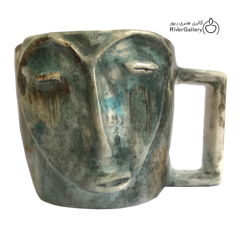 ماگ سرامیکی دستساز کوبیسم چشمان زنگ زده
