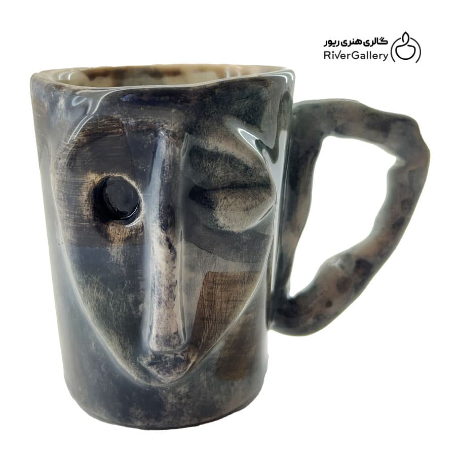 ماگ سرامیکی دست ساز کوبیسم زخم — تصویر ۲