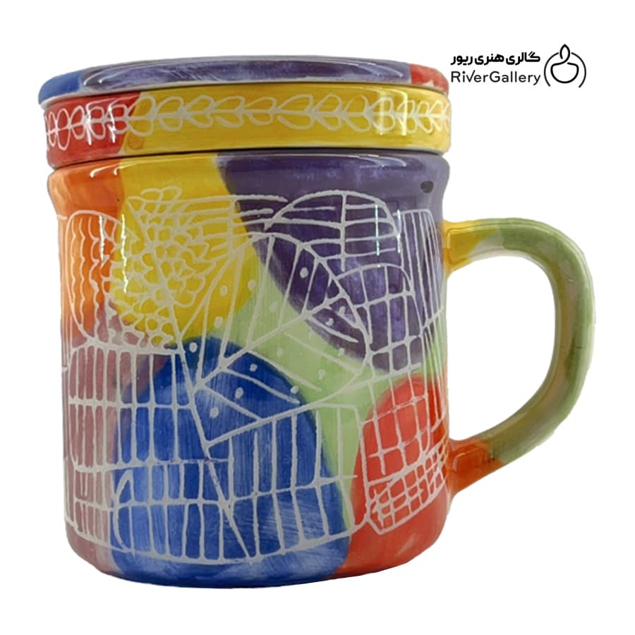 ماگ دمنوش سرامیکی دست ساز گلچهره