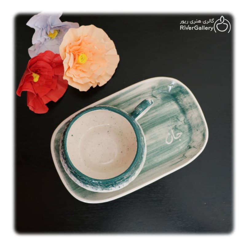 ست سینی و ماگ دست ساز سرامیکی طهران — تصویر ۳