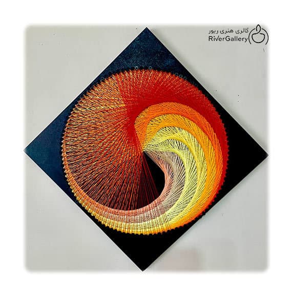 تابلو میخ و نخ طرح گرداب 40*40 سانتیمتر