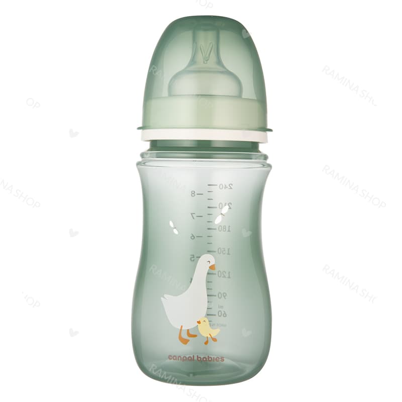 شیشه شیر طلقی آنتی کولیک 240 میل طرح غاز کانپول Canpol — تصویر ۲