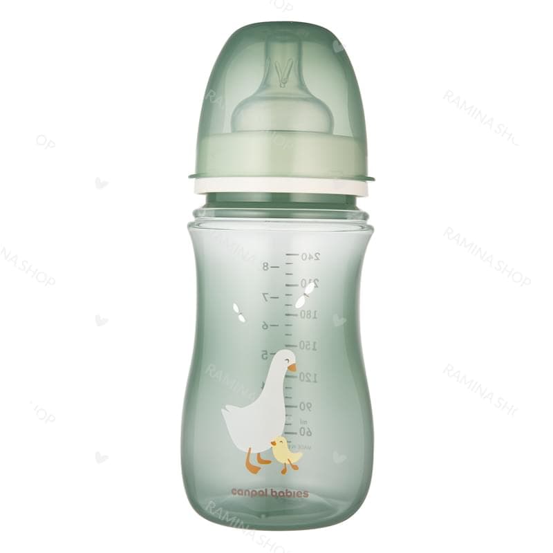 شیشه شیر طلقی آنتی کولیک 240 میل طرح غاز کانپول Canpol
