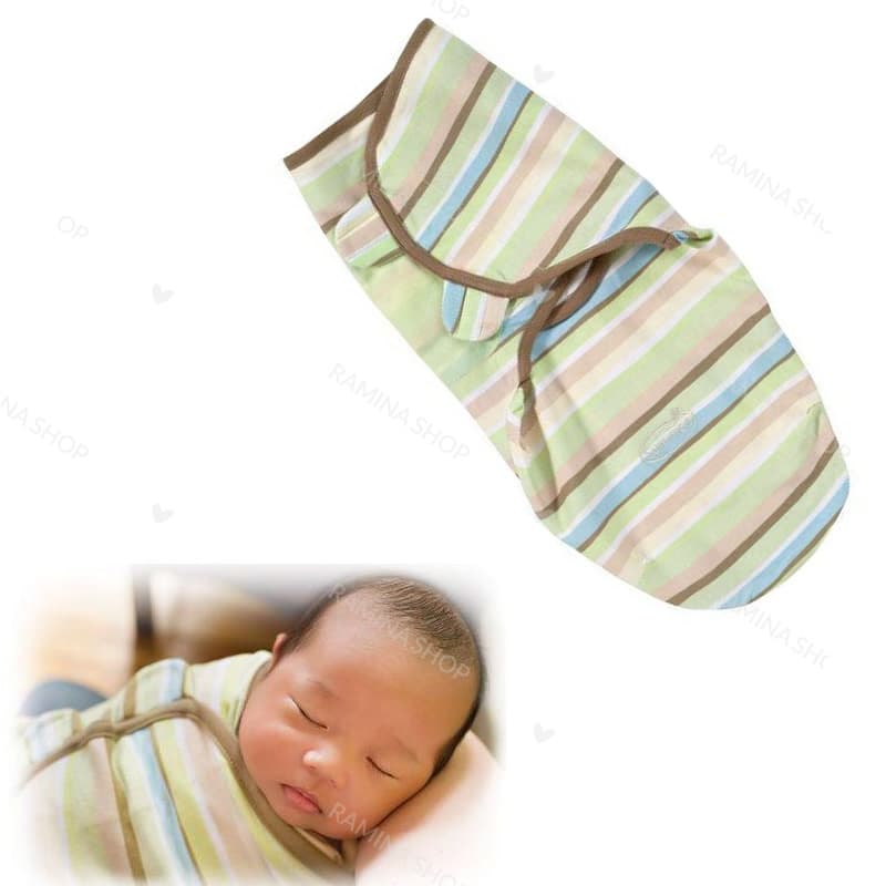 قنداق چسبی نوزادی 0 تا 3 ماه طرح راه راه Swaddle Me — تصویر ۴