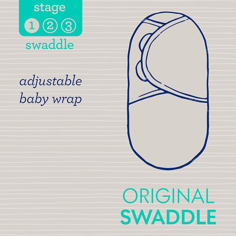 قنداق چسبی نوزادی 0 تا 3 ماه طرح راه راه Swaddle Me — تصویر ۵